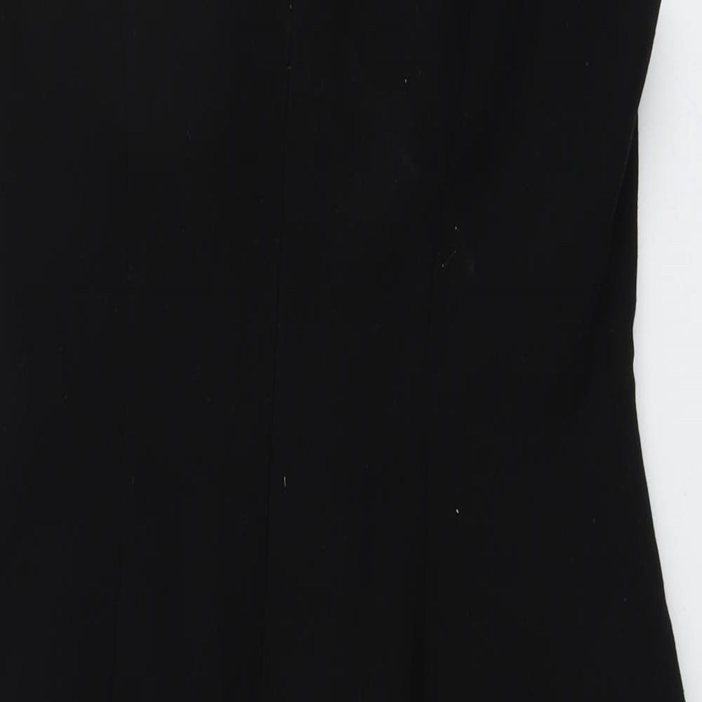 Marks and Spencer Womens Black Polyester Shift Size 14 Square Neck Zip