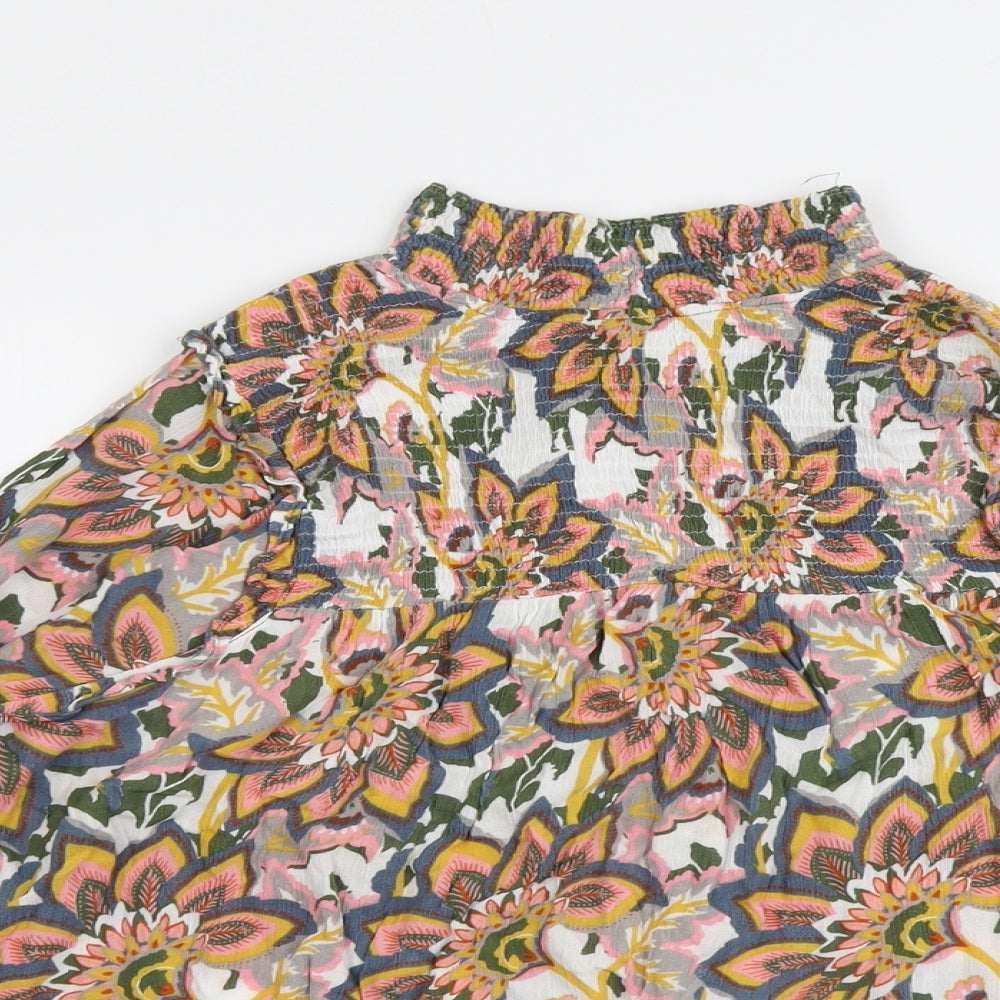 CERULEAN Womens Multicoloured Floral Viscose Basic Blouse Size 16 Mock Neck