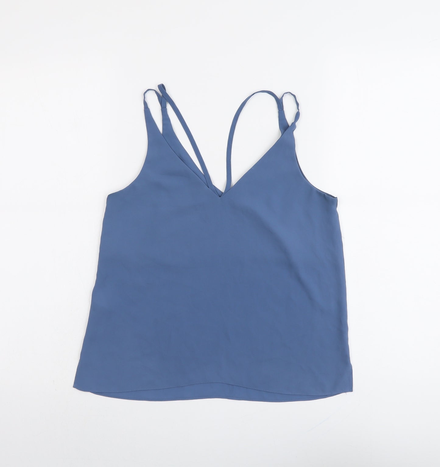Topshop Womens Blue Polyester Camisole Tank Size 6 V-Neck