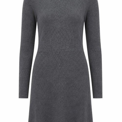 Witchery Womens Grey Cotton Jumper Dress Size 8 Round Neck Zip
