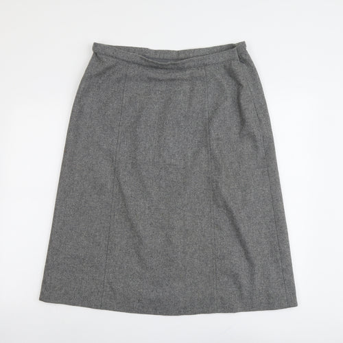 Eastex Womens Grey Wool A-Line Skirt Size 16 Zip