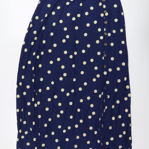 NEXT Womens Blue Polka Dot Viscose Maxi Skirt Size 12