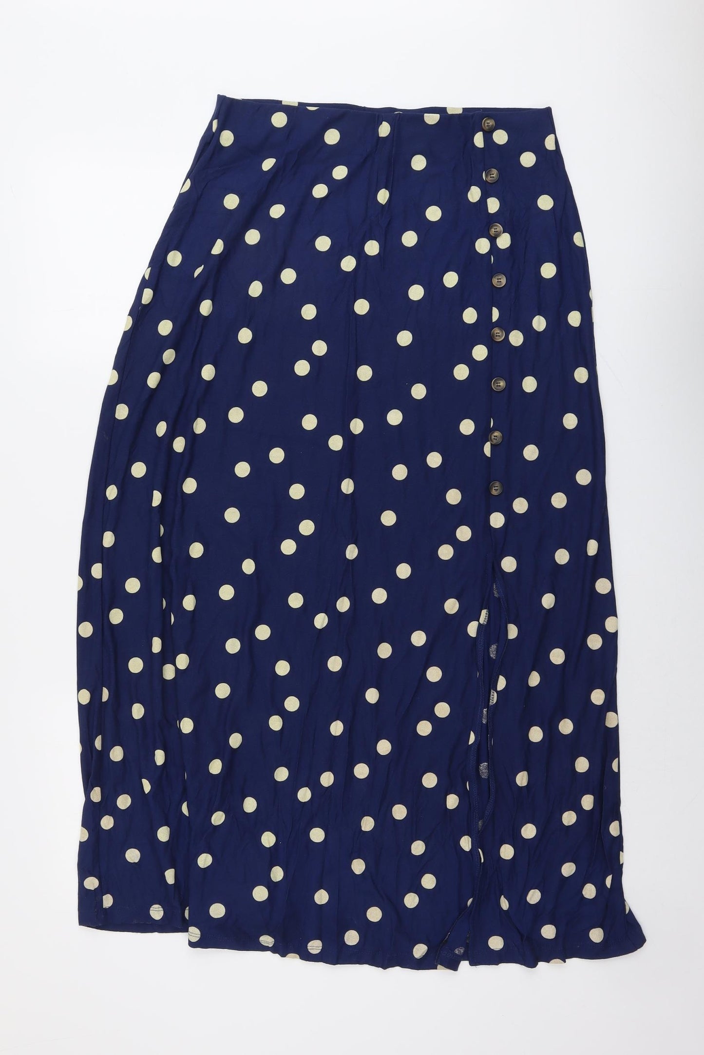 NEXT Womens Blue Polka Dot Viscose Maxi Skirt Size 12