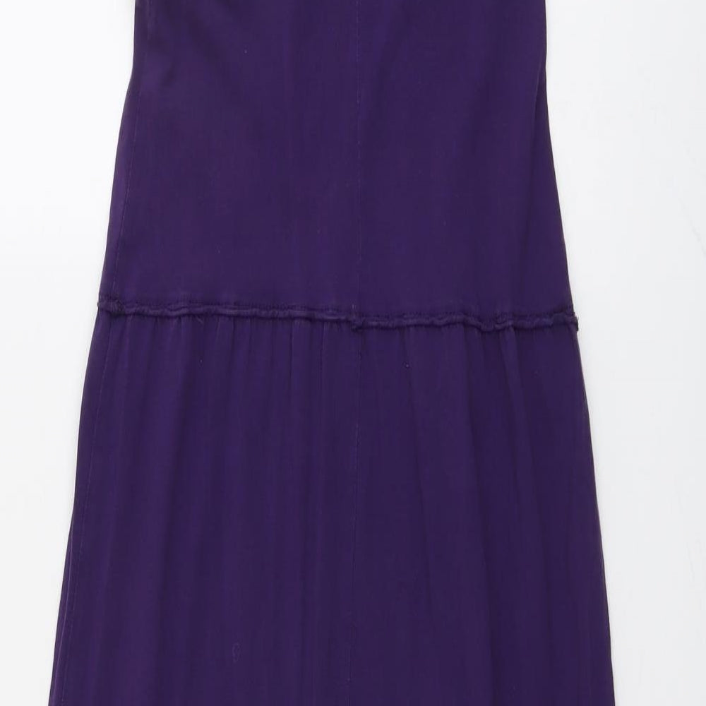 NEXT Womens Purple Cotton Slip Dress Size 6 V-Neck Pullover