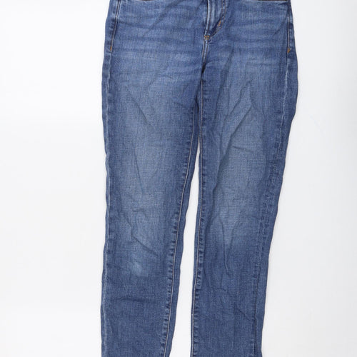 Mango Womens Blue Cotton Skinny Jeans Size 4 L26 in Regular Button