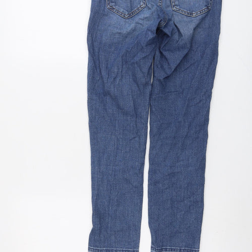 Mango Womens Blue Cotton Skinny Jeans Size 4 L26 in Regular Button