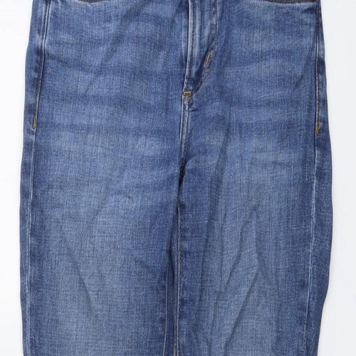 Mango Womens Blue Cotton Skinny Jeans Size 4 L26 in Regular Button