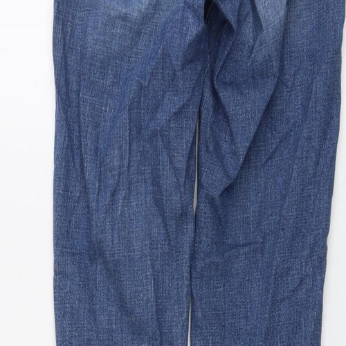 Mango Womens Blue Cotton Skinny Jeans Size 4 L26 in Regular Button