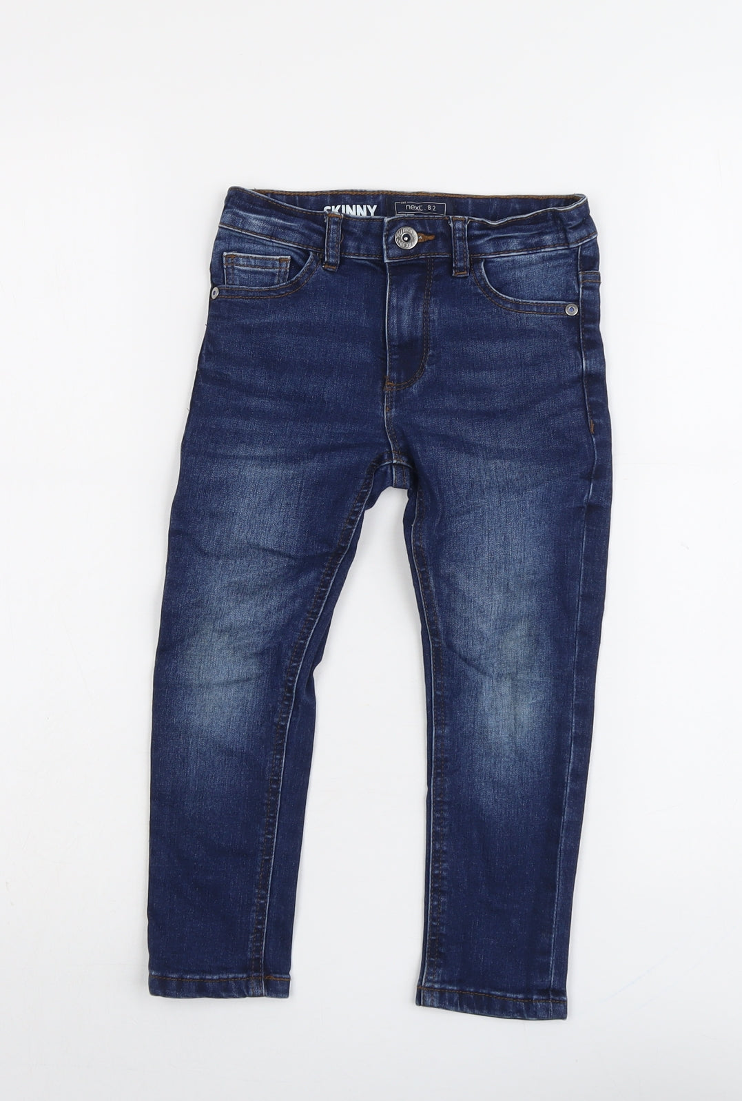 NEXT Boys Blue Cotton Skinny Jeans Size 5 Years Regular Button