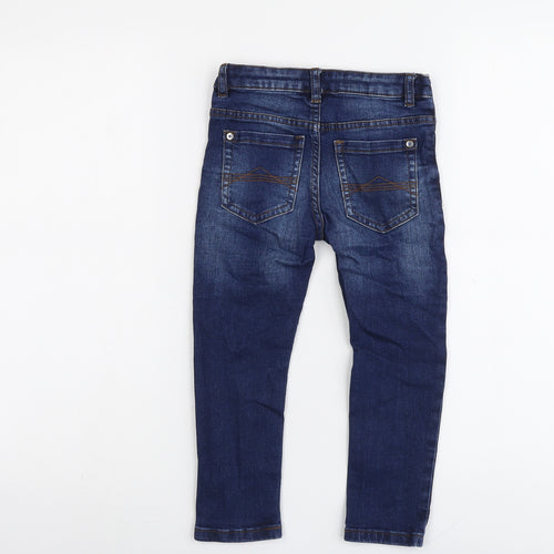 NEXT Boys Blue Cotton Skinny Jeans Size 5 Years Regular Button