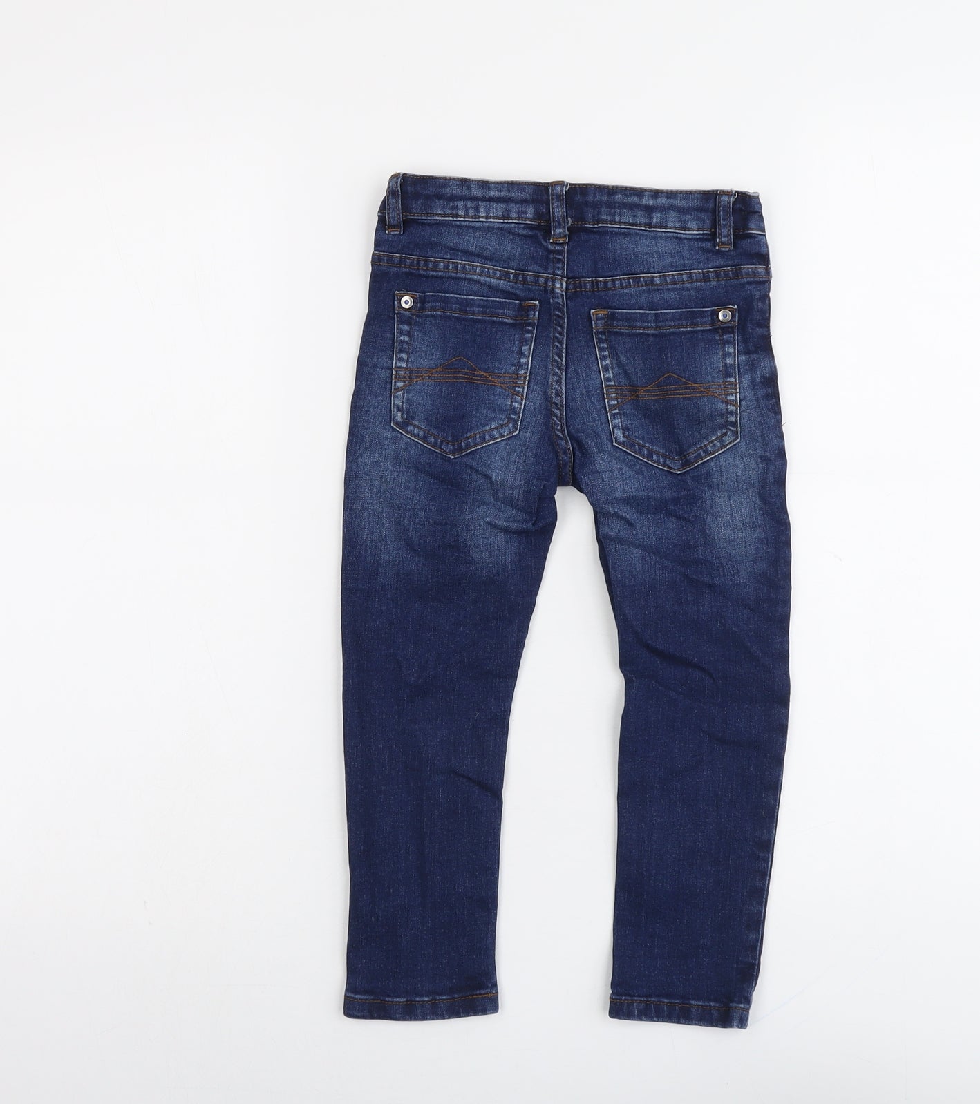NEXT Boys Blue Cotton Skinny Jeans Size 5 Years Regular Button