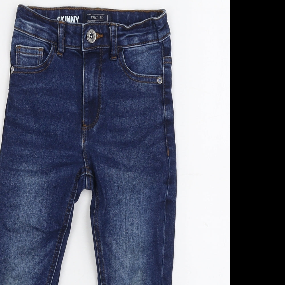 NEXT Boys Blue Cotton Skinny Jeans Size 5 Years Regular Button