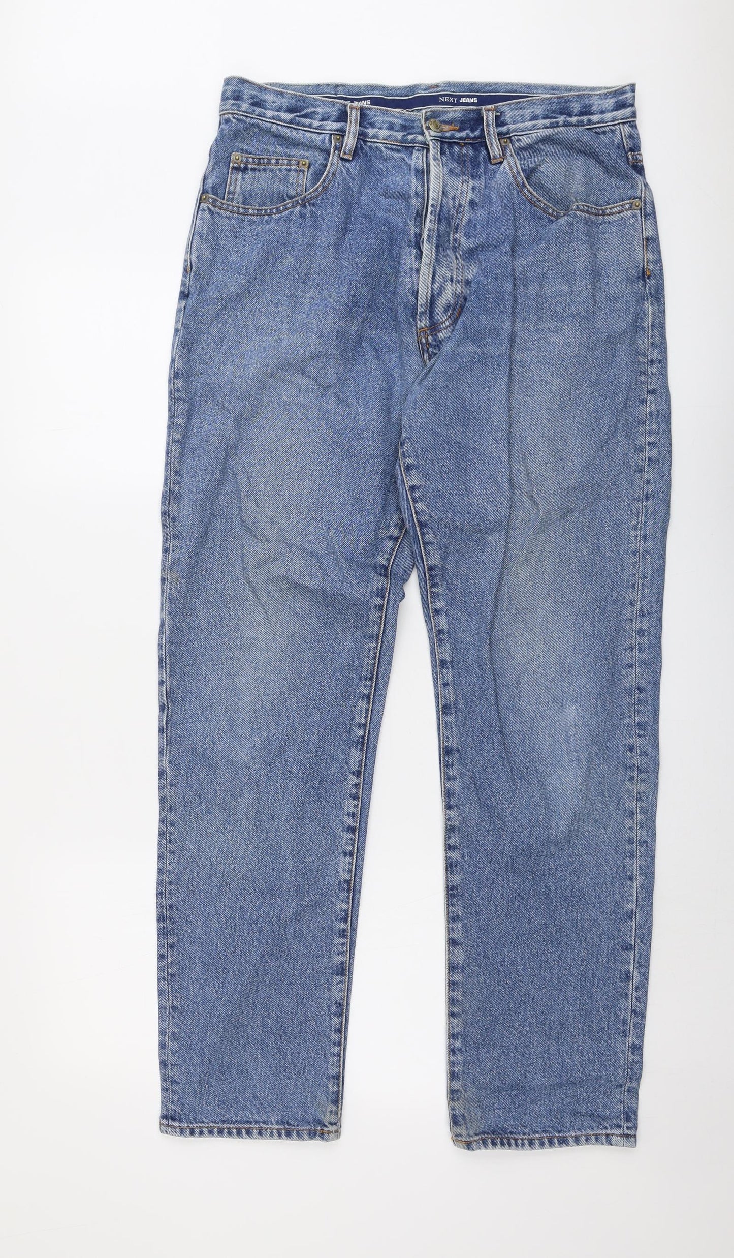 NEXT Mens Blue Cotton Straight Jeans Size 32 in L31 in Regular Button