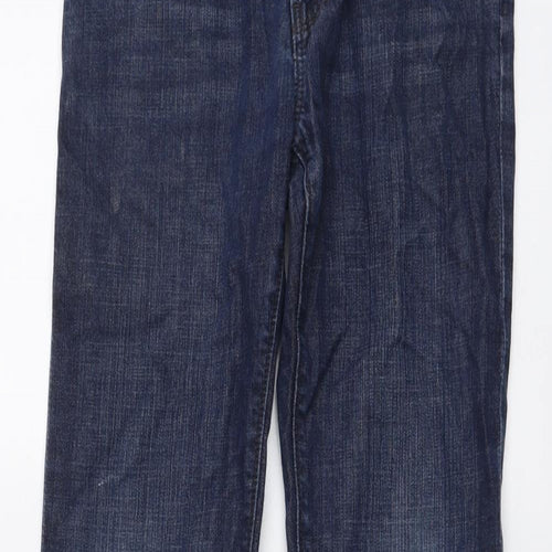 HUGO BOSS Womens Blue Cotton Straight Jeans Size 12 L28 in Slim Button