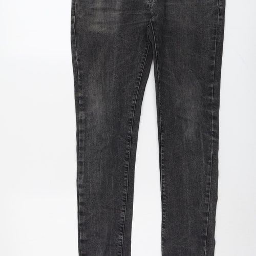 Bershka Mens Grey Cotton Skinny Jeans Size 30 in L32 in Regular Button