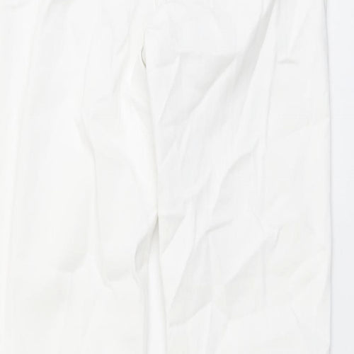 Marks and Spencer Womens White Cotton Straight Jeans Size 10 L29 in Regular Button