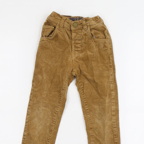 NEXT Boys Brown Cotton Chino Trousers Size 4-5 Years Regular Button