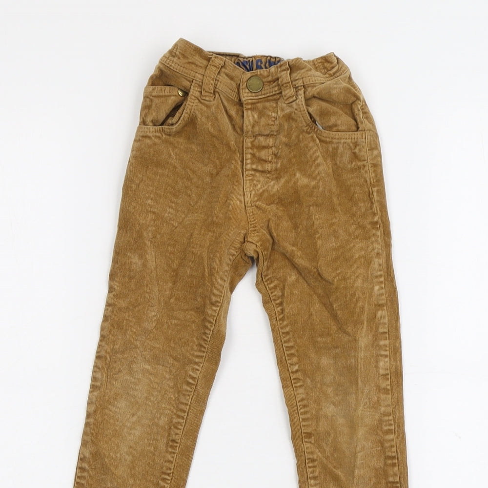 NEXT Boys Brown Cotton Chino Trousers Size 4-5 Years Regular Button