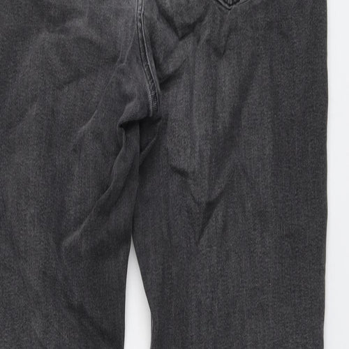 Marks and Spencer Womens Grey Cotton Boyfriend Jeans Size 14 L29 in Regular Button