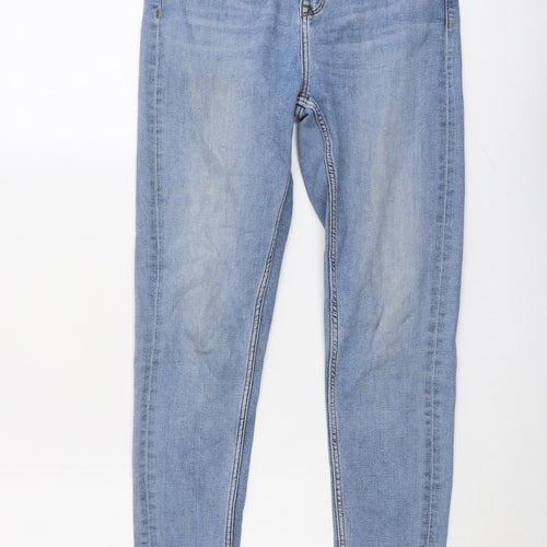 Marks and Spencer Womens Blue Cotton Skinny Jeans Size 8 L27 in Regular Button