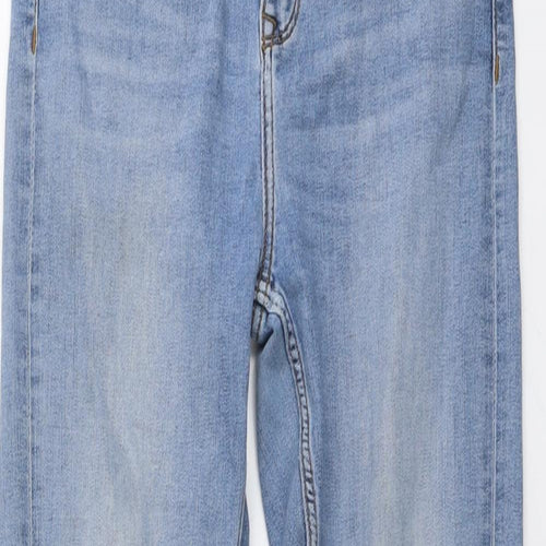 Marks and Spencer Womens Blue Cotton Skinny Jeans Size 8 L27 in Regular Button