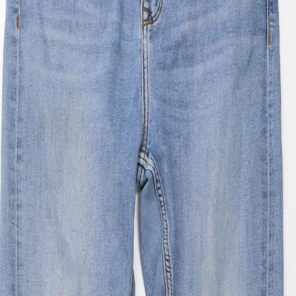 Marks and Spencer Womens Blue Cotton Skinny Jeans Size 8 L27 in Regular Button