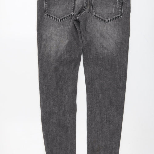 Arne Mens Grey Cotton Skinny Jeans Size 28 in L31 in Regular Button