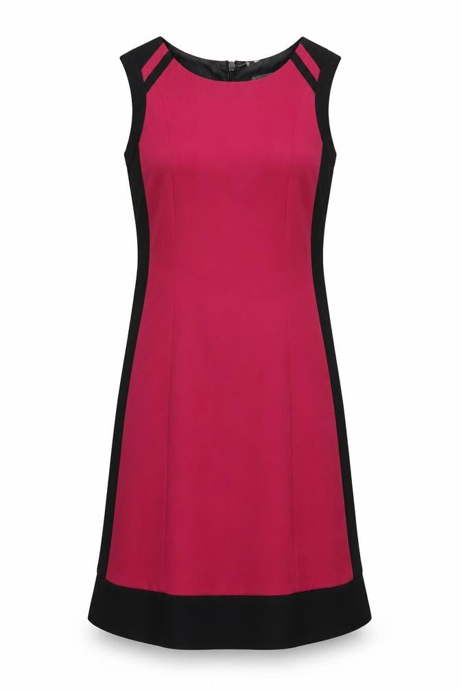 Next Womens Black Colourblock Polyester Shift Size 6 Round Neck Zip