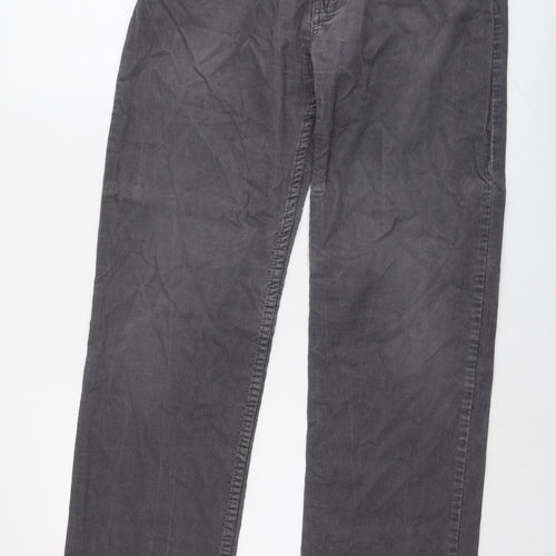 Blue Harbour Mens Grey Cotton Trousers Size 32 in L31 in Regular Button
