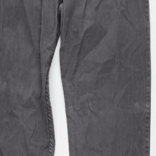 Blue Harbour Mens Grey Cotton Trousers Size 32 in L31 in Regular Button