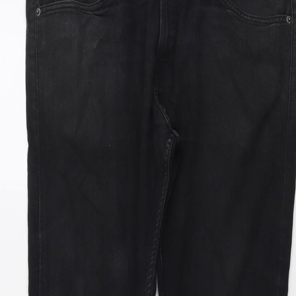 H&M Mens Grey Cotton Skinny Jeans Size 38 in L34 in Regular Button