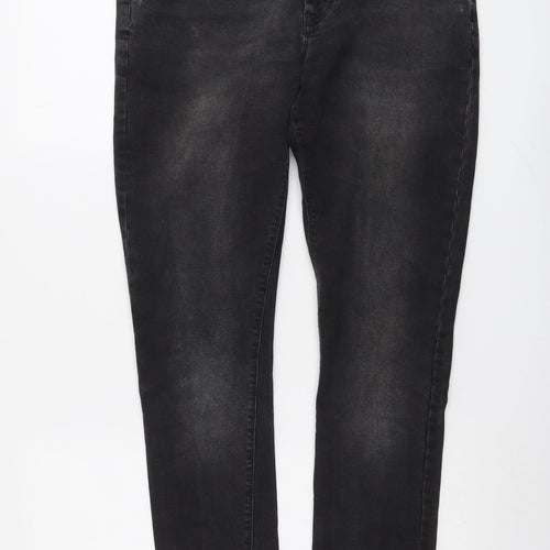 ASOS Mens Grey Cotton Skinny Jeans Size 32 in L32 in Regular Button