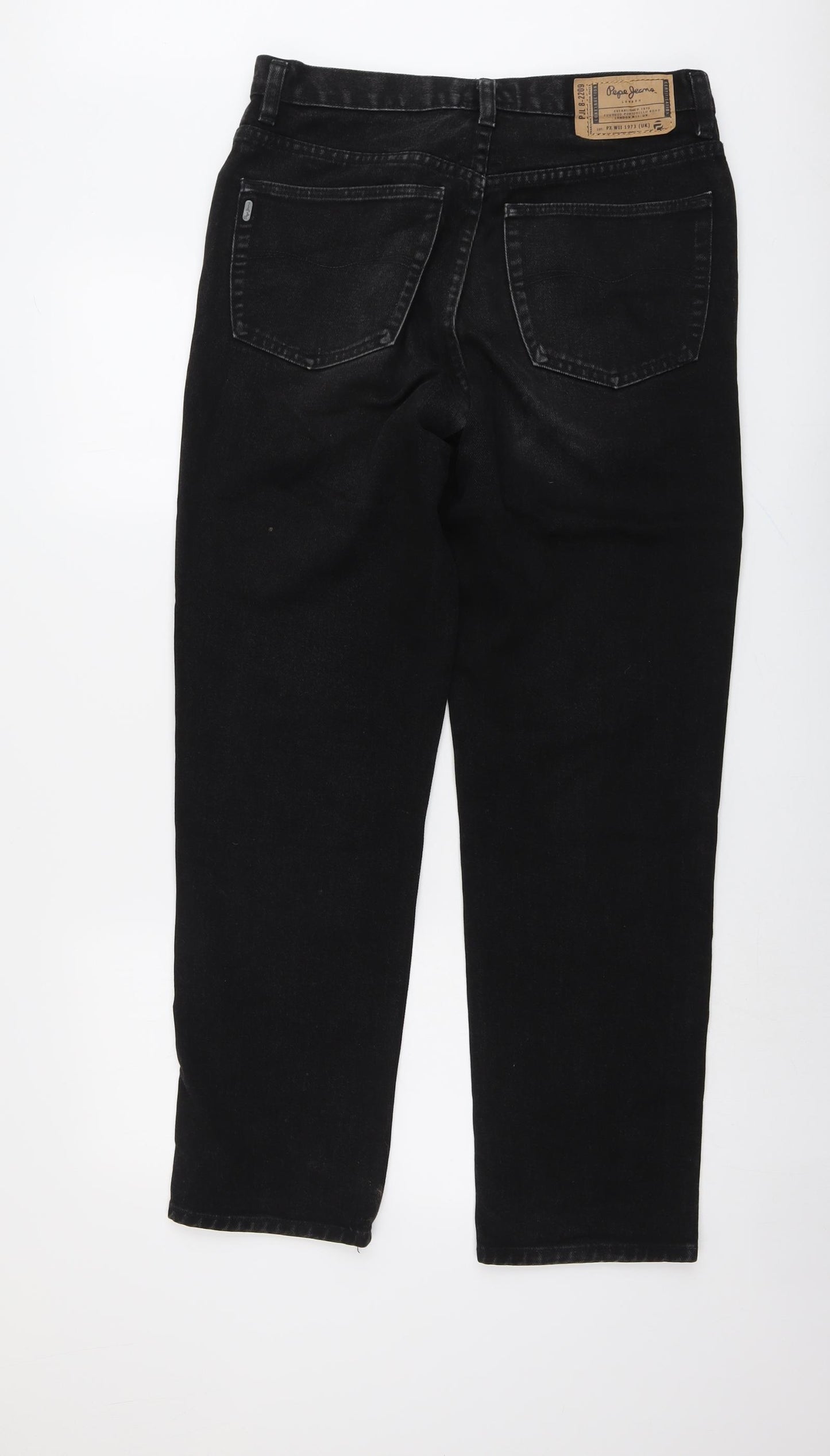 Pepe Jeans Mens Black Cotton Straight Jeans Size 34 in L31 in Regular Button