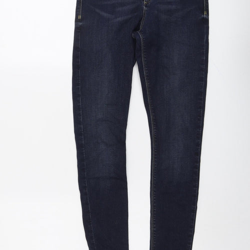 River Island Womens Blue Cotton Skinny Jeans Size 10 L29 in Regular Button