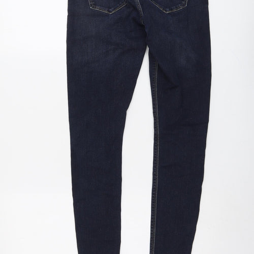 River Island Womens Blue Cotton Skinny Jeans Size 10 L29 in Regular Button