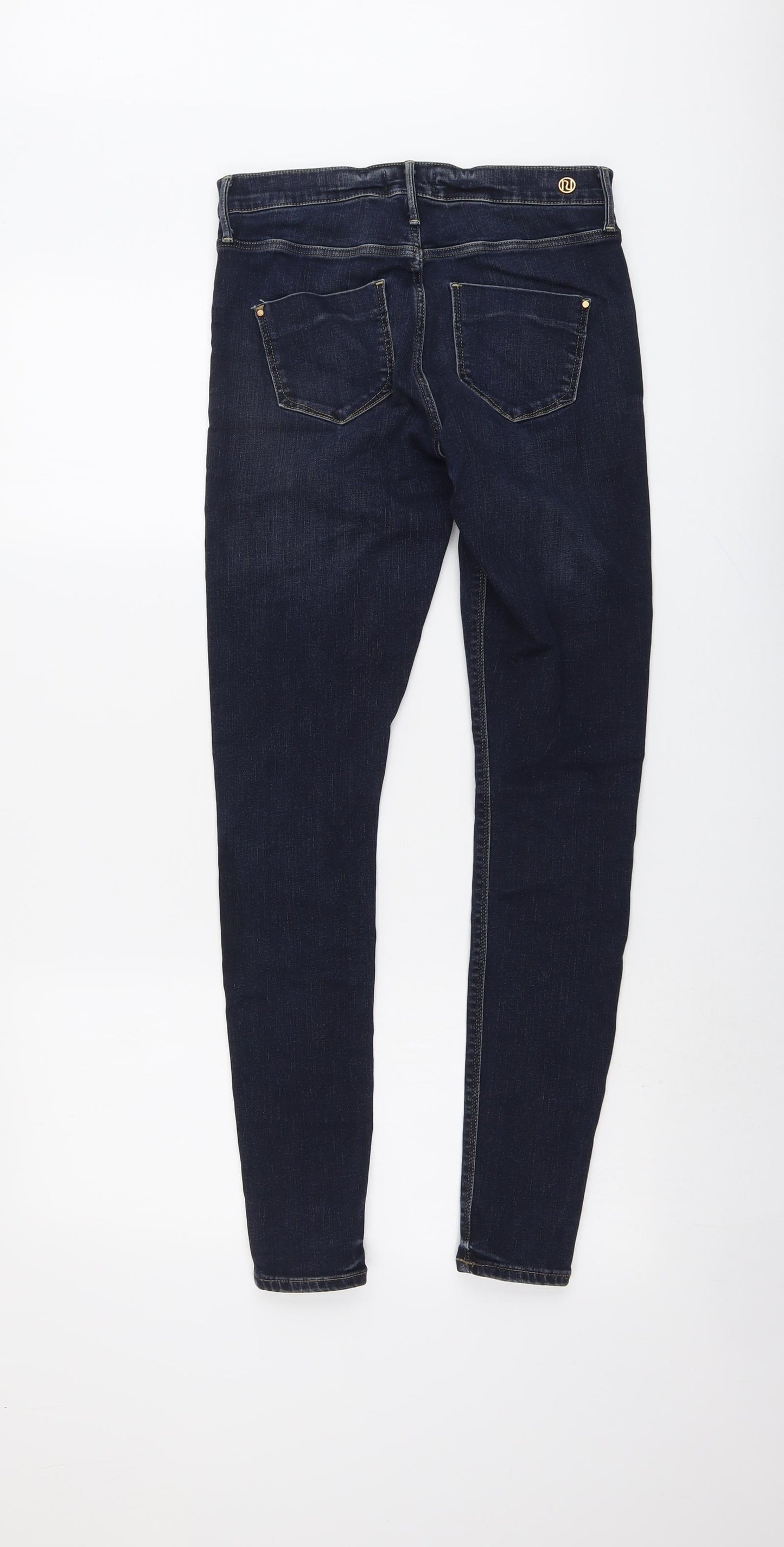 River Island Womens Blue Cotton Skinny Jeans Size 10 L29 in Regular Button