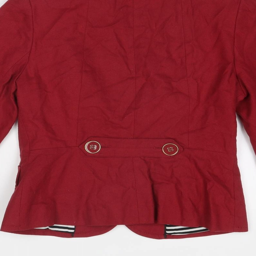 NEXT Womens Red Jacket Blazer Size 10 Button