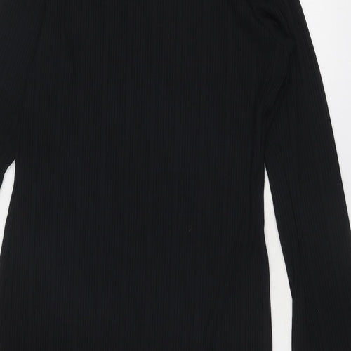 Marks and Spencer Womens Black Polyester A-Line Size 16 Boat Neck Pullover