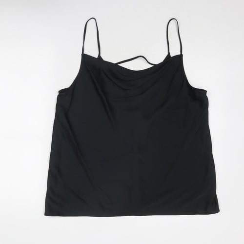 Marks and Spencer Womens Black Polyester Camisole Tank Size 20 Cowl Neck