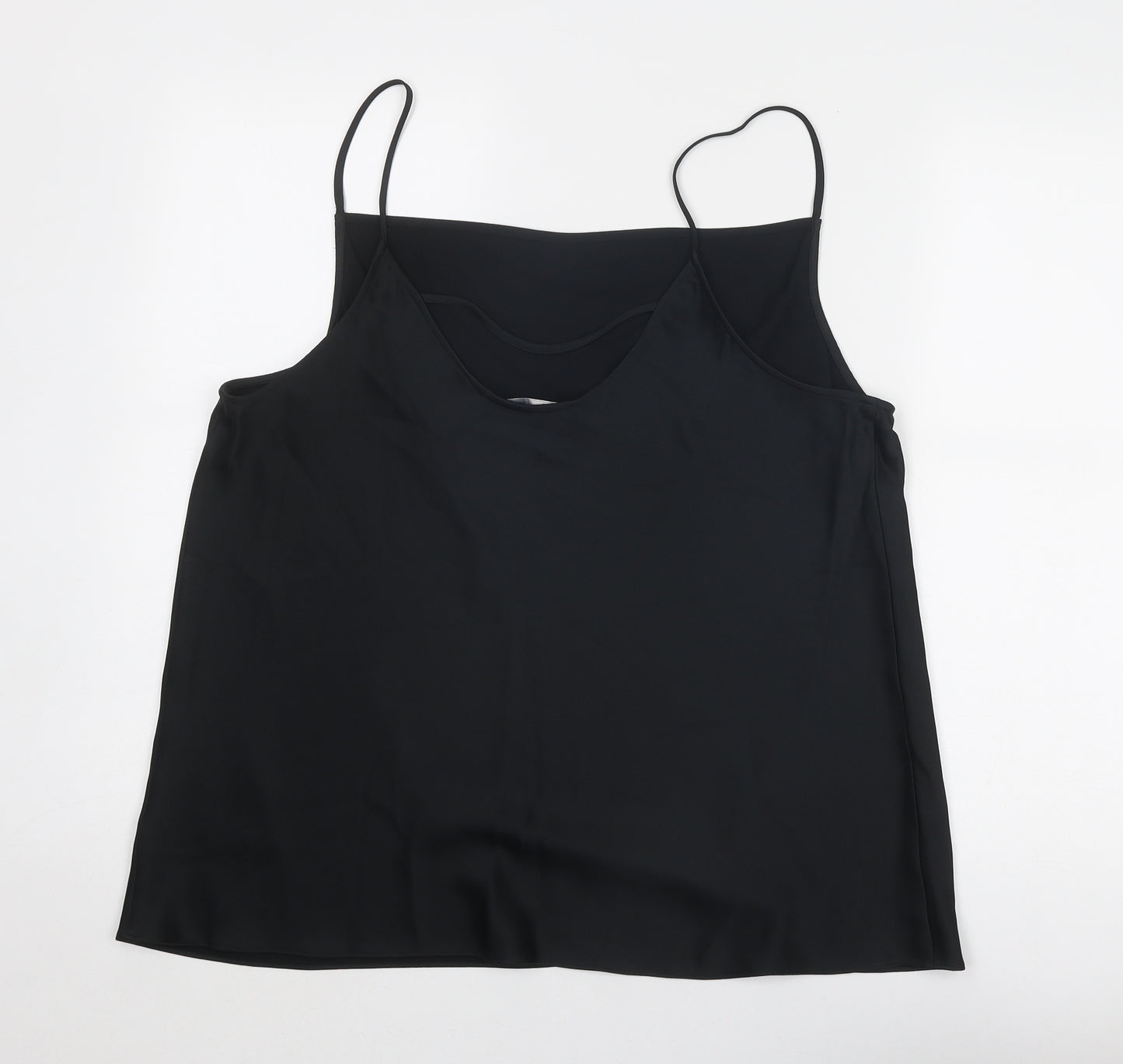 Marks and Spencer Womens Black Polyester Camisole Tank Size 20 Cowl Neck