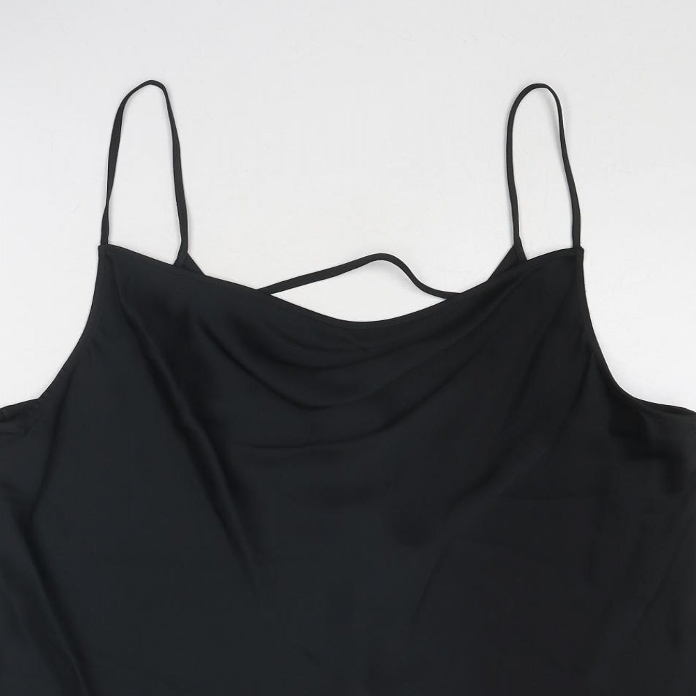 Marks and Spencer Womens Black Polyester Camisole Tank Size 20 Cowl Neck