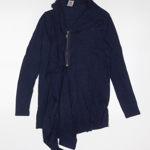River Island Womens Blue V-Neck Acrylic Pullover Jumper Size 8