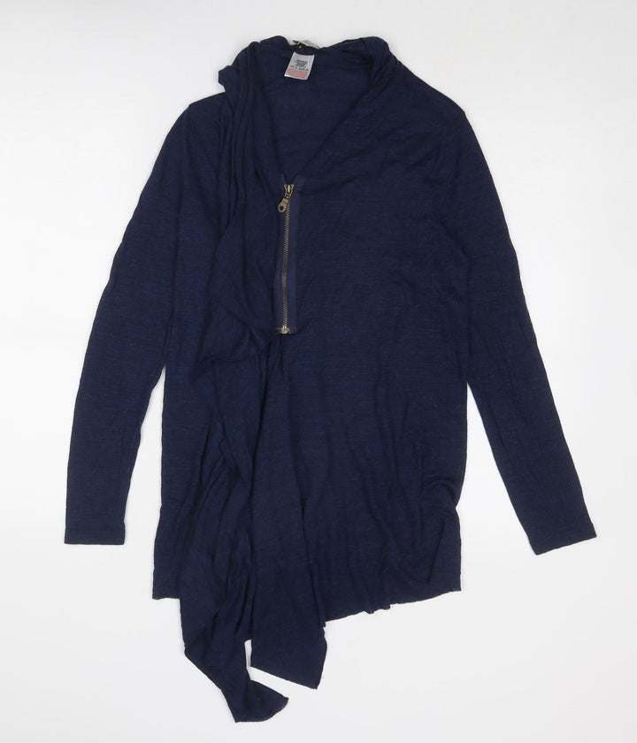 River Island Womens Blue V-Neck Acrylic Pullover Jumper Size 8