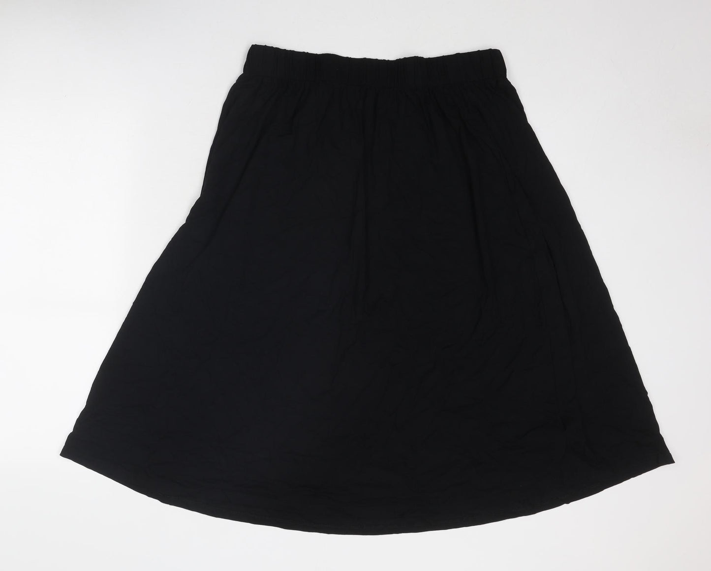 Marks and Spencer Womens Black Viscose Swing Skirt Size 14