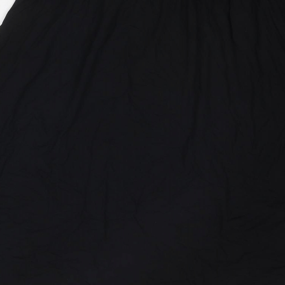 Marks and Spencer Womens Black Viscose Swing Skirt Size 14