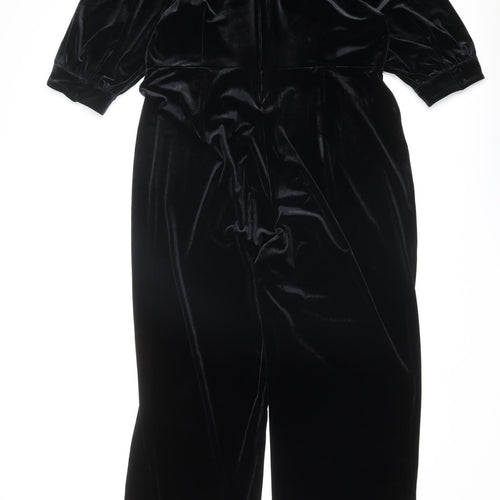 Marks and Spencer Womens Black Polyester Jumpsuit One-Piece Size 18 Zip
