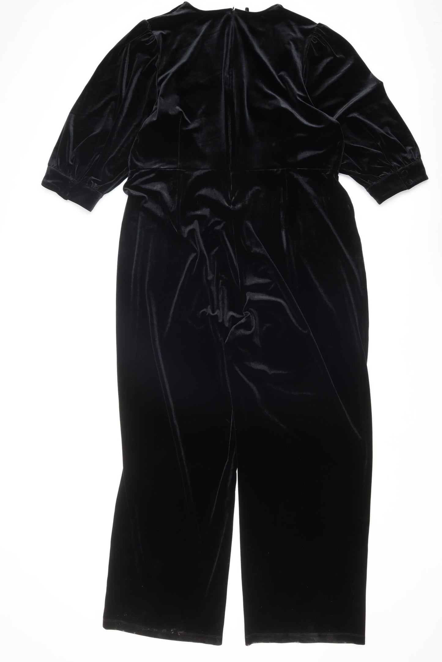 Marks and Spencer Womens Black Polyester Jumpsuit One-Piece Size 18 Zip