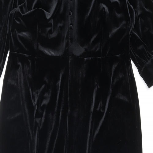 Marks and Spencer Womens Black Polyester Jumpsuit One-Piece Size 18 Zip