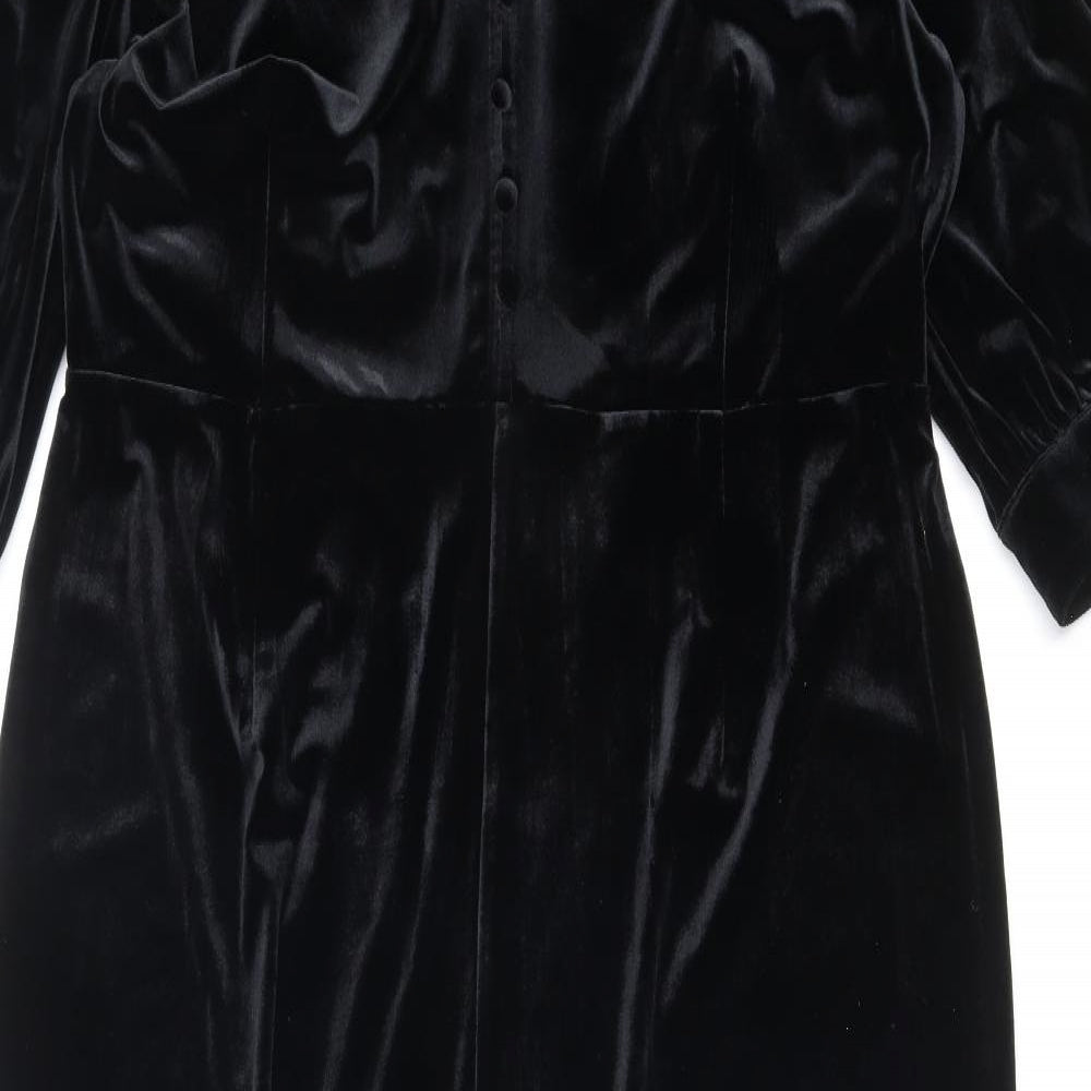 Marks and Spencer Womens Black Polyester Jumpsuit One-Piece Size 18 Zip