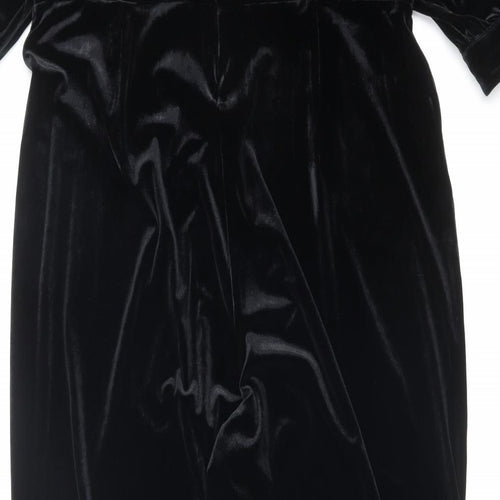 Marks and Spencer Womens Black Polyester Jumpsuit One-Piece Size 18 Zip